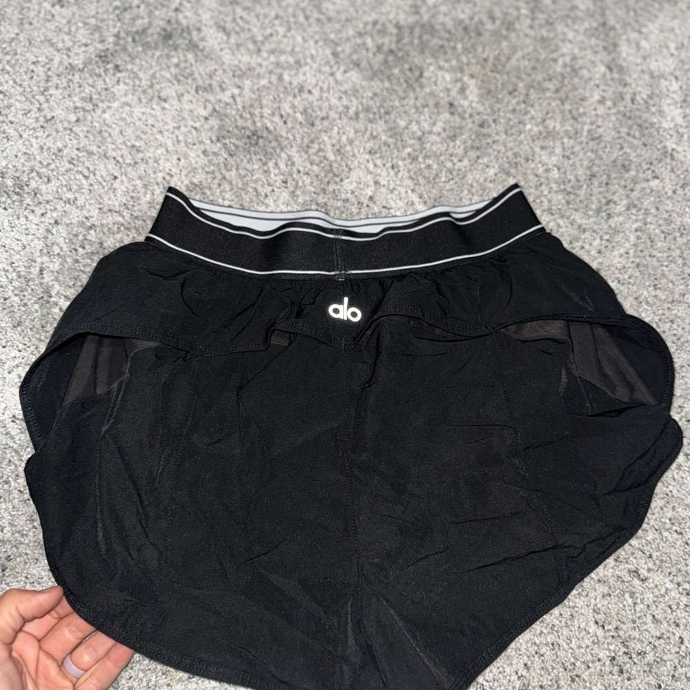 Yoga Black Shorts with Gray Elastic Waistband